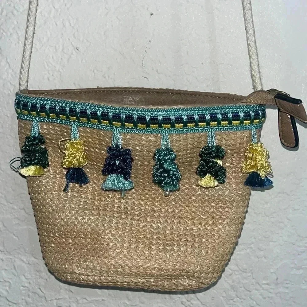 JEN& CO straw crossbody bag